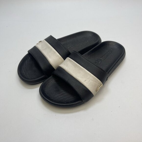 Lacoste Croco-Slide 120-3-US Wom Sz 7 US - Black / White Slip on Slides Sandals - Picture 4 of 16